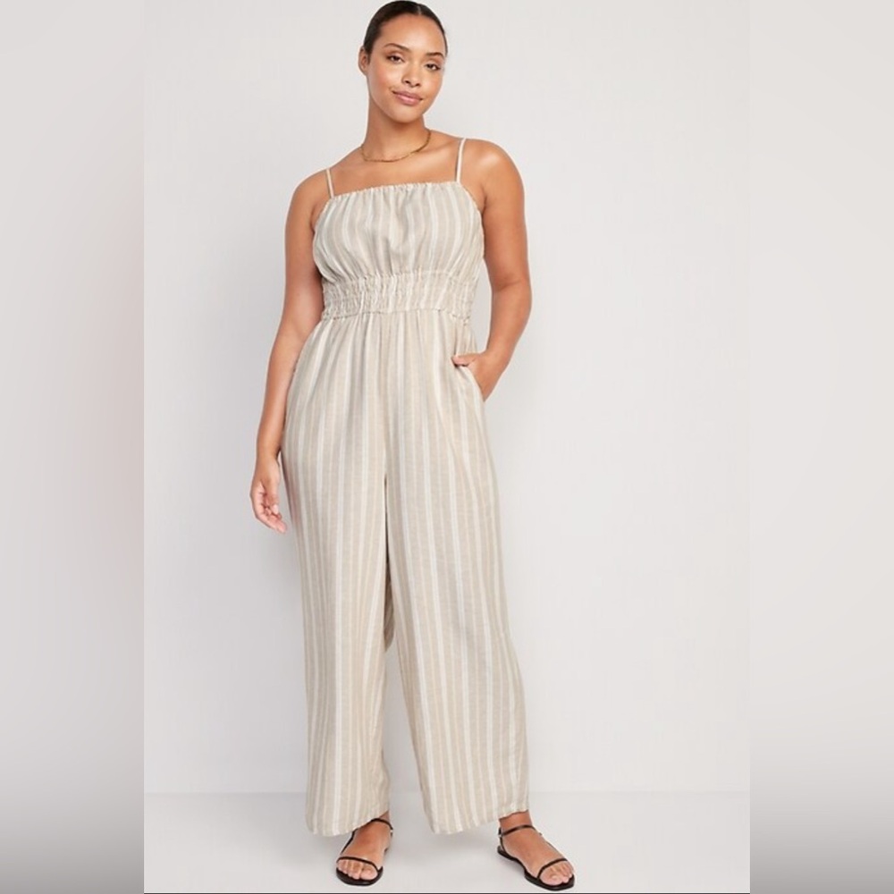 Old Navy cami jumpsuit linen/viscose xxl